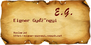 Eigner Gyöngyi névjegykártya