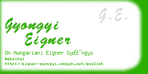 gyongyi eigner business card